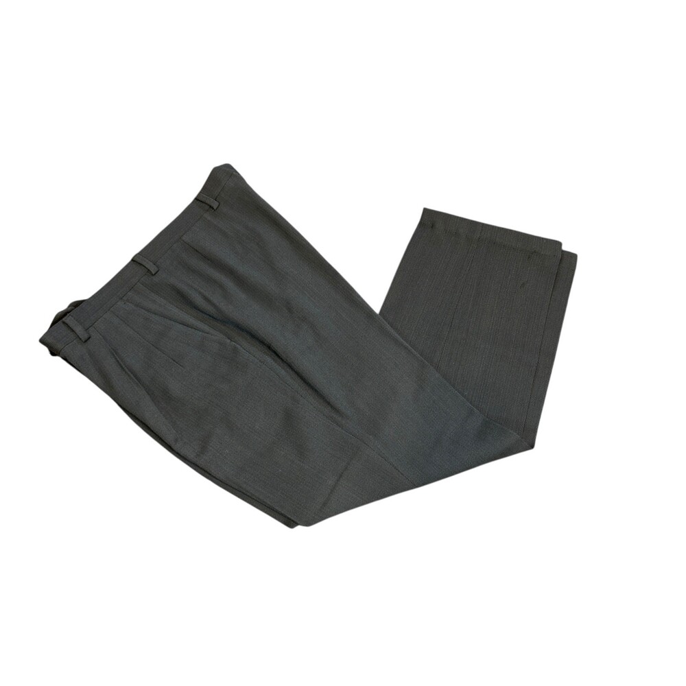 Valentino Men's Pants Vintage Italian Brown Pleated 100% Wool  Size 36